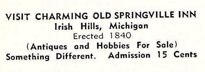 Irish Hills Area - Vintage Postcard Springfield Inn